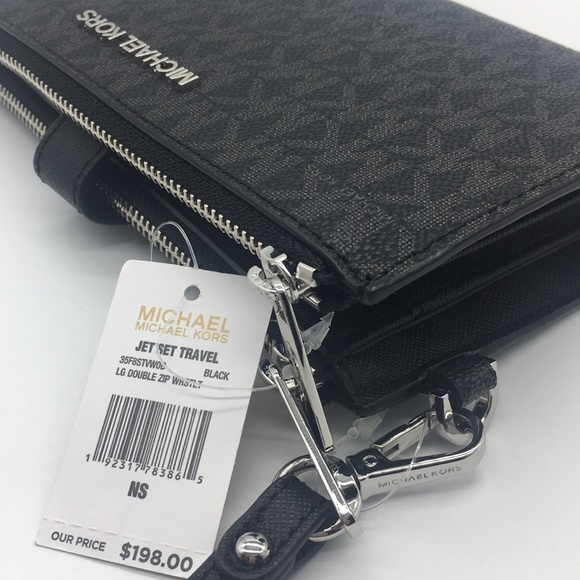 MICHAEL KORS LG DOUBLE ZIP WRISTLET BLACK - Picture 8 of 8